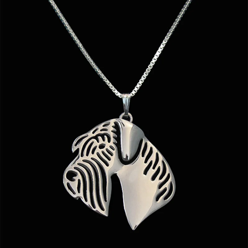 

Romantic Gold Silver Color Giant Schnauzer (natural ears) Pendant Necklace Hunger Games Necklace Women Best Friend Choker