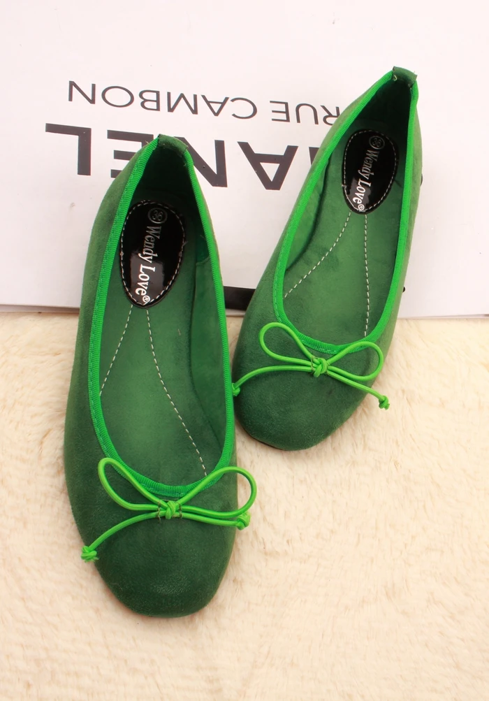 green ballerina shoes