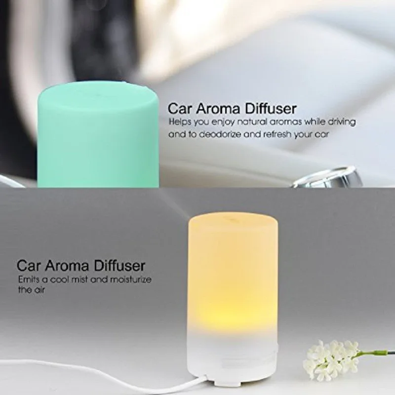 USB Ultrasonic Humidifier Essential Oil Ultrasonic Dry Electric Fragrance Diffuser Aromatherapy Car Humidifier LED Night Light