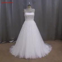 High Quality 2016 Elegant A-Line Sweetheart Cap Sleeve Zipper Back Flowers Bridal Gown YIYI Wedding Dress WD0352