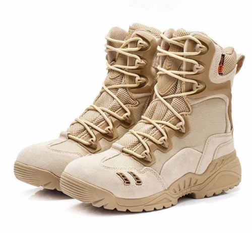 

Mens Outdoor Desert Climbing Hiking Sold Tactical Military Boots Shoes Black Camel Colors Plus Size