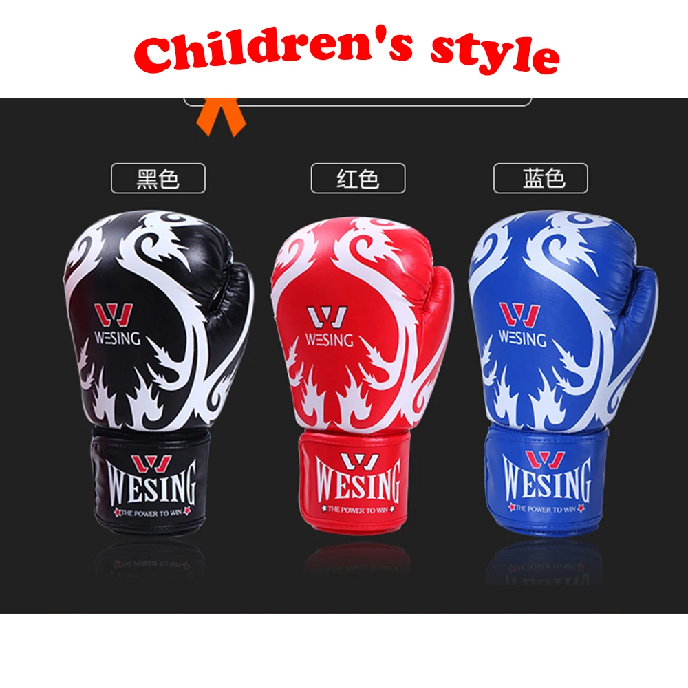 children s boxing font b glove b font 3 colors 600g PU mateial high quality breathable