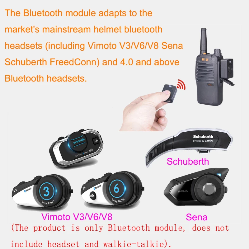 Рация Hands-free Bluetooth адаптер K/M интерфейс Bluetooth модуль для Vimoto V3/V6/V8 Sena Schuberth AIRIDE Cardo