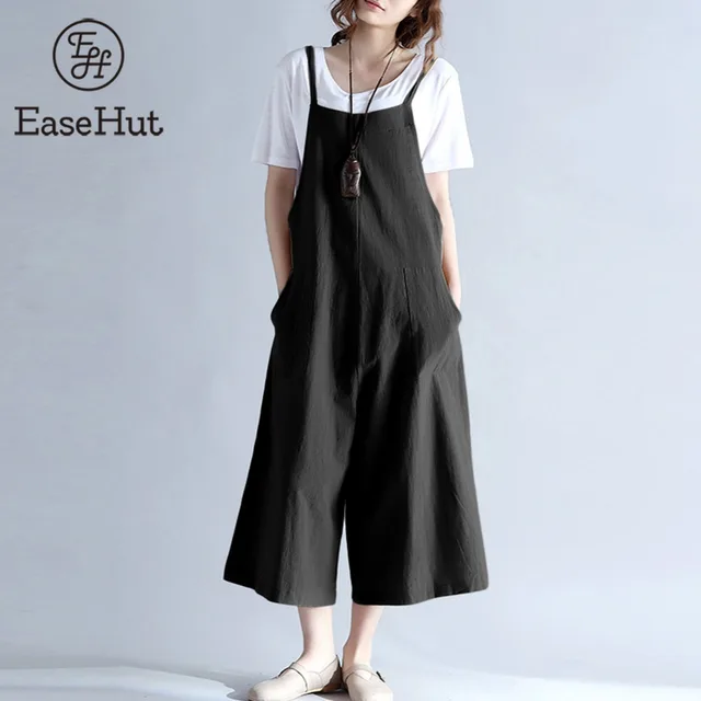 wide leg cotton jumpsuit