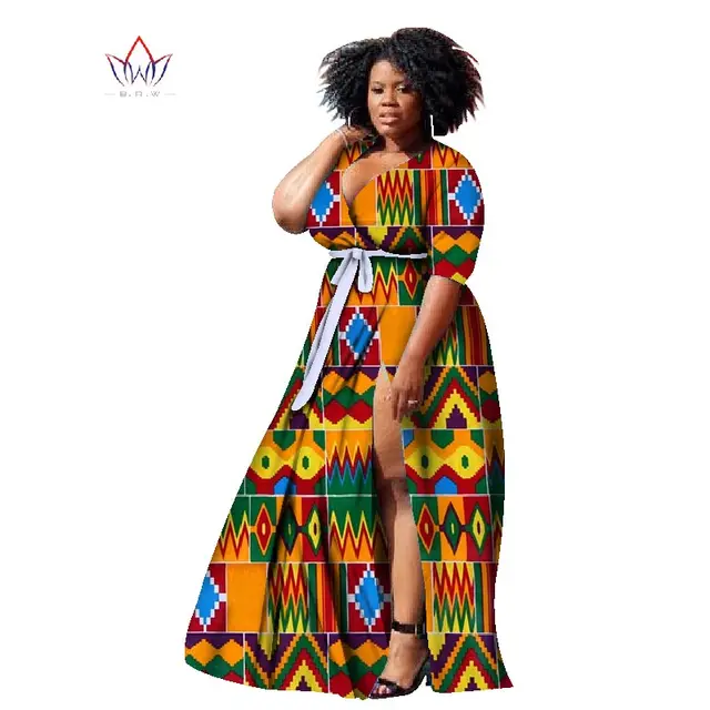 2018 New Africa Dresses For Women Bazin Plus Size African Style 2018 New Africa Dresses For Women Bazin Plus Size African Style Clothing Dashiki Deep V