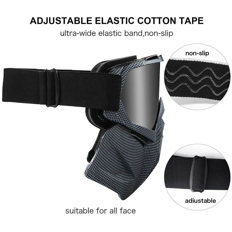 KUTOOK الثلج قناع نظارات التزلج الأشعة فوق البنفسجية حماية على الجليد نظارات يندبروف الشتاء الوجه قناع الرجال النساء الثلوج نظارات رياضية