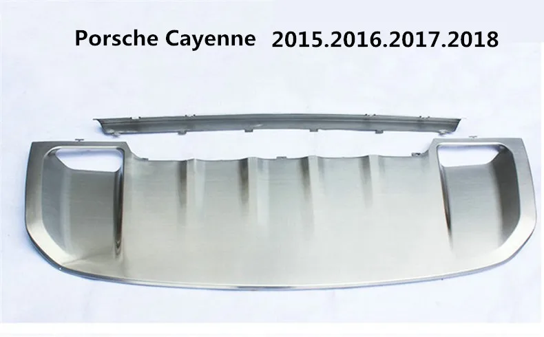 Для Porsche Cayenne 2011- бампер автомобиля бампер Высококачественная тарелка из нержавеющей стали передние+ задние авто аксессуары