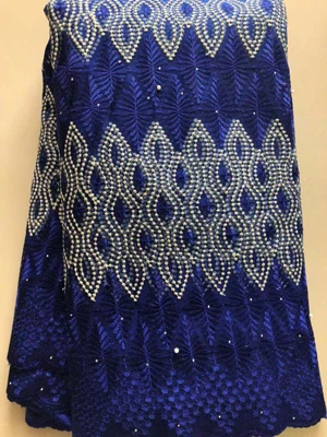 

2019 African stonesTulle Lace Fabric High High Quality Lace Material Net French Embroidery Nigeria Lace Fabric ELL3772 ROYALBLUE
