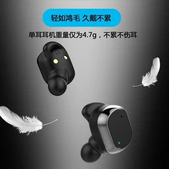 

HY8 Wireless Headset, Bluetooth 5.0 TWS 5.0 Mini Hands-Free Earpiece with Double HD Microphones and Noise Cancellation