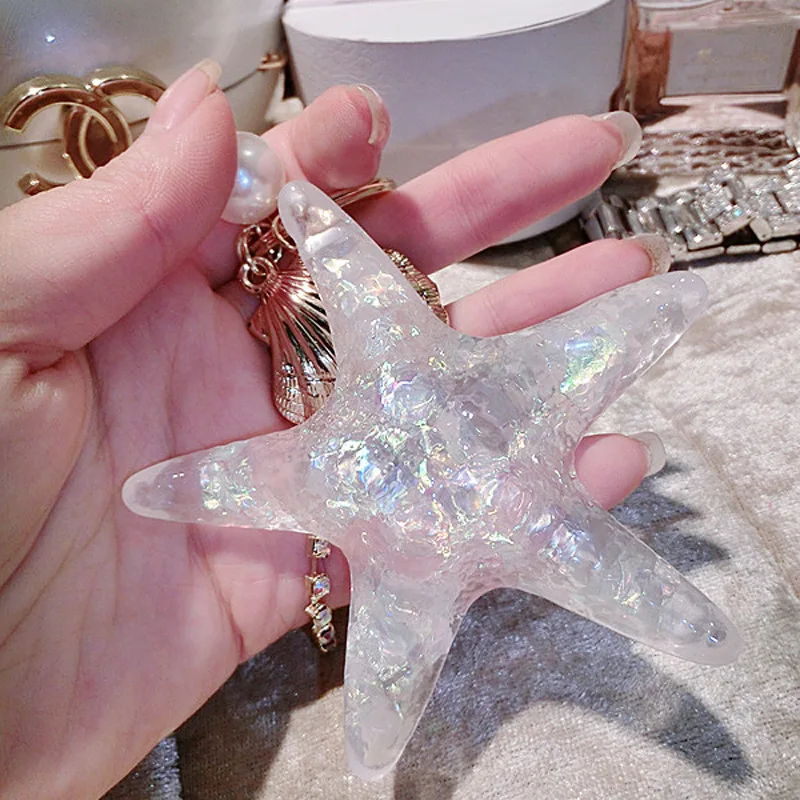 Fancy-Fantasy-Hot-New-Cartoon-Sea-World-Starfish-Pearl-Shell-Keychain-Key-Chain-KeyRing-Crystal-Pendant (2)