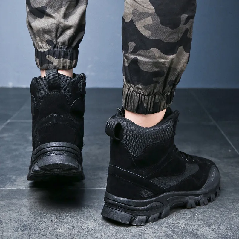 Высокие походные ботинки мужские трендовые уличные пустынные треккинговые специальные тактические военные ботинки Молодежные внедорожные альпинистские кроссовки с противоскользящей подошвой