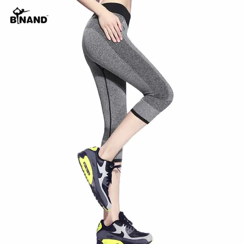 Женские дышащие быстросохнущие спортивные штаны, леггинсы для тренировок, фитнеса, эластичные Капри для спортзала, леггинсы до середины талии, брюки для бега