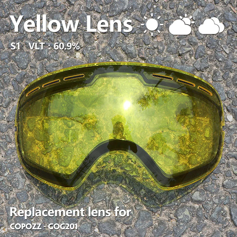 Sunny Cloudy Lens for ski goggles GOG-201 anti-fog UV400 large spherical ski glasses snow goggles eyewear lenses(Only Lens) 6