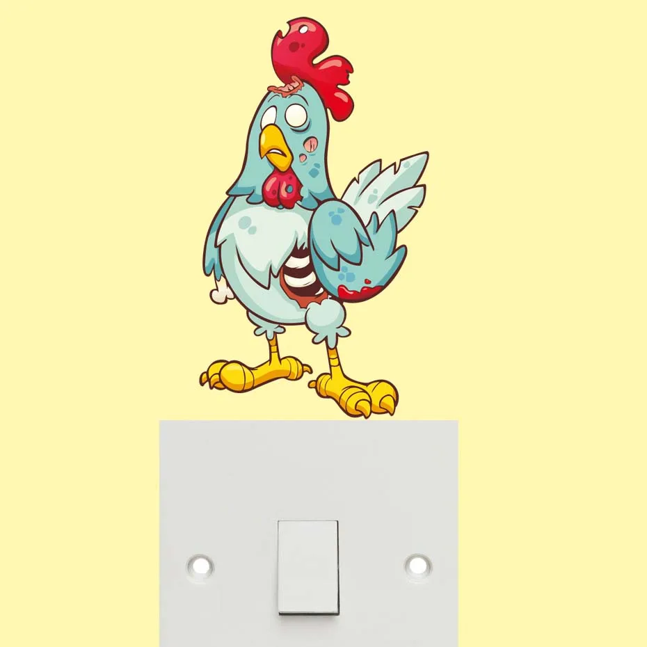 Lucu Colorful Zombie Ayam Ayam Mobil Bumper Stiker Dinding Removable