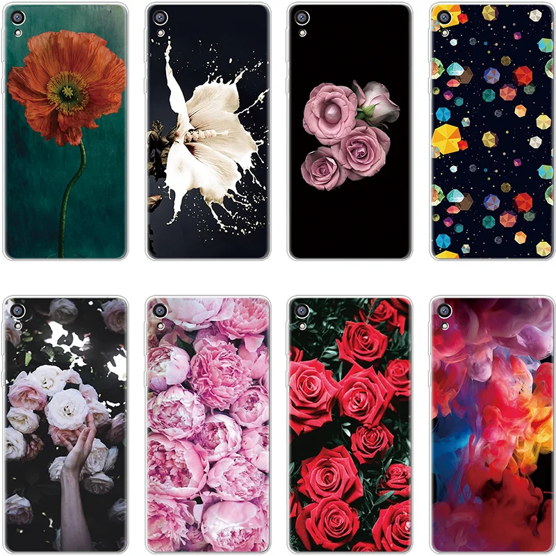 

Flower Case For Sony Xperia E5 L1 L2 X XA XA1 XA2 Ultra Plus XZ XZ1 XZ2 Z5 Compact Rose Cover For Sony Xperia Z5 TPU Soft Coque