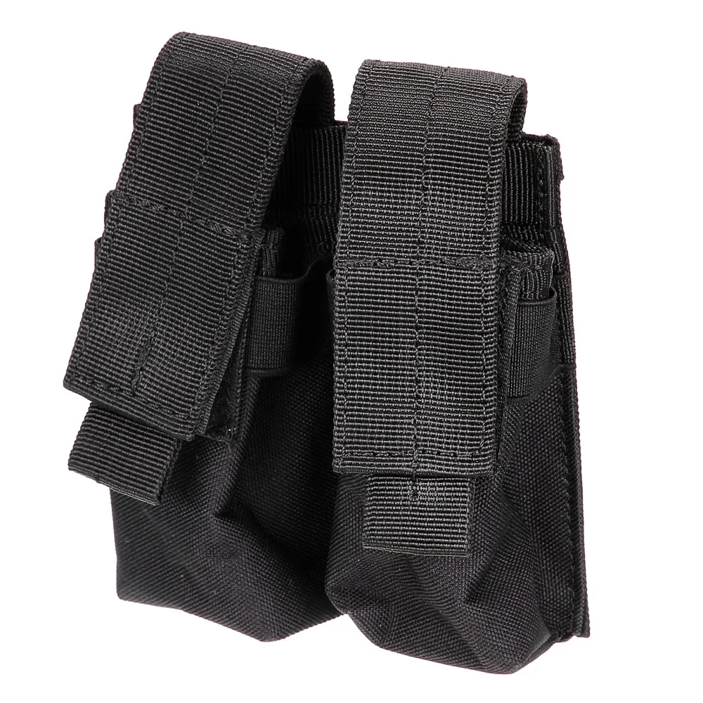 Hot selling Tactical Molle Double Cartridge black Clip Bag Pistol Magazine Mag Pouch Carry Bag