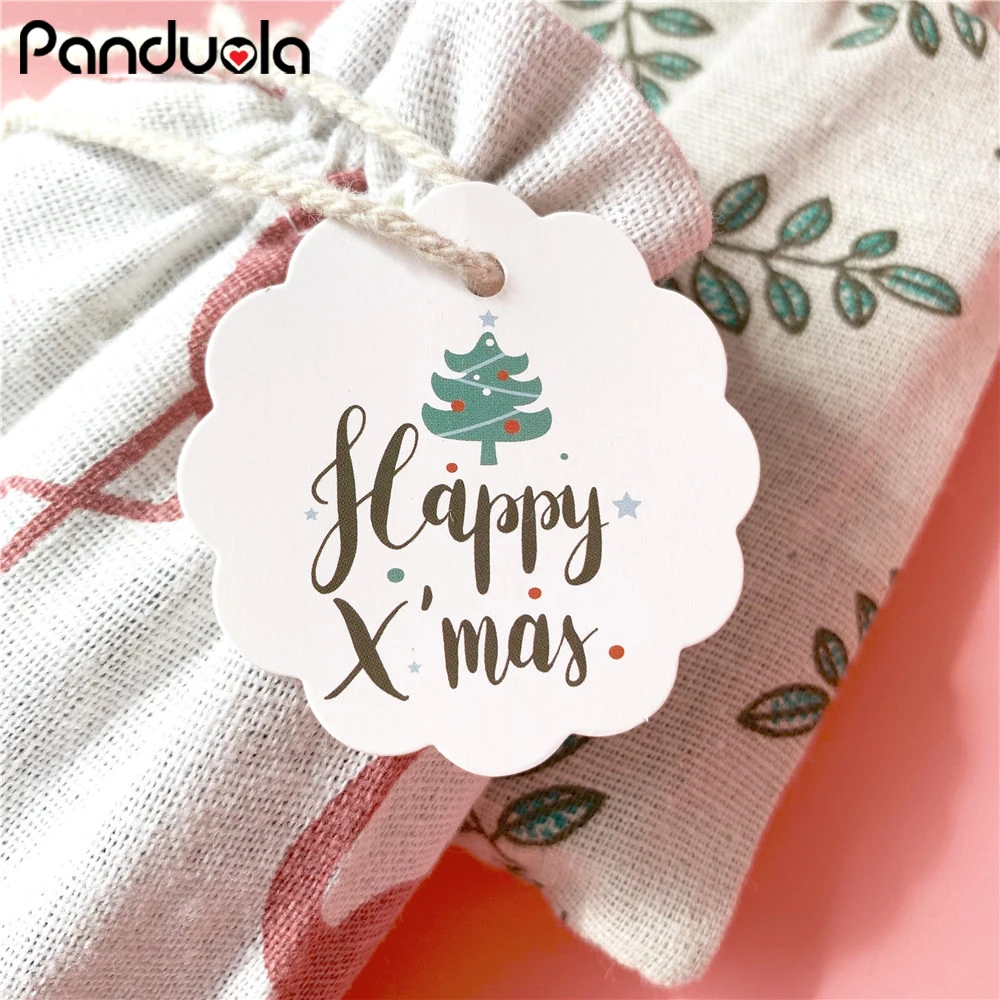 50PCS christmas gifts Paper Tags DIY Craft Label For Christmas Party Note Hang Tag Kids Gift Wrapping Supplie christmas decor