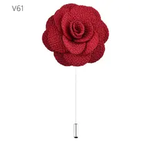 Wedding brooches for men lapel flower daisy handmade boutonniere sticks brooch pin men’s suits clothing accessories Black red