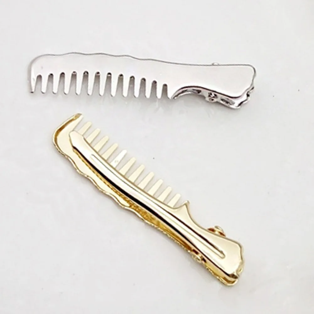 Korean Vintage Girls Cute Small Comb Shape Hair Clip Duckbill Gilding