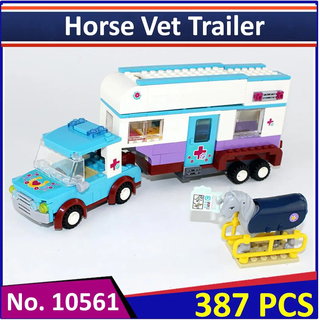 BELA 10561 Building Blocks Compatible legoes Friends Horse Vet Trailer