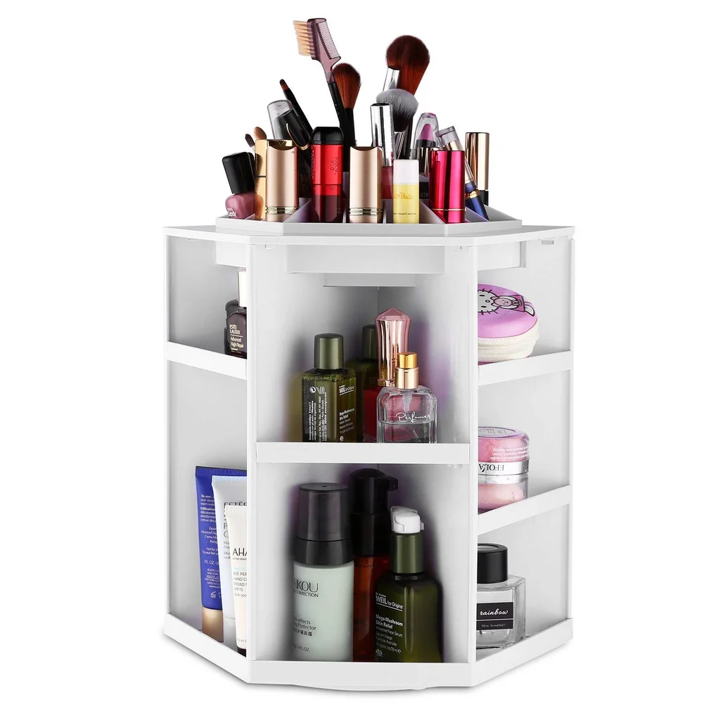 

Makeup Organizer Tabletop 360 Rotating Cosmetics Storage Case