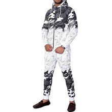 ZOGAA Men's Tracksuit Casual Camouflage Fashion Sportswear Men Outfits 2 Piece Set Zipper Hoodies and Pants Sweat Suit Set