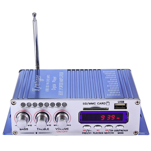 Best Price Hi-Fi Digital Auto Audio Stereo Power Amplifier Radio MP3 Speaker LED 2 Channel Digital Display Power Player Support USB SD FM