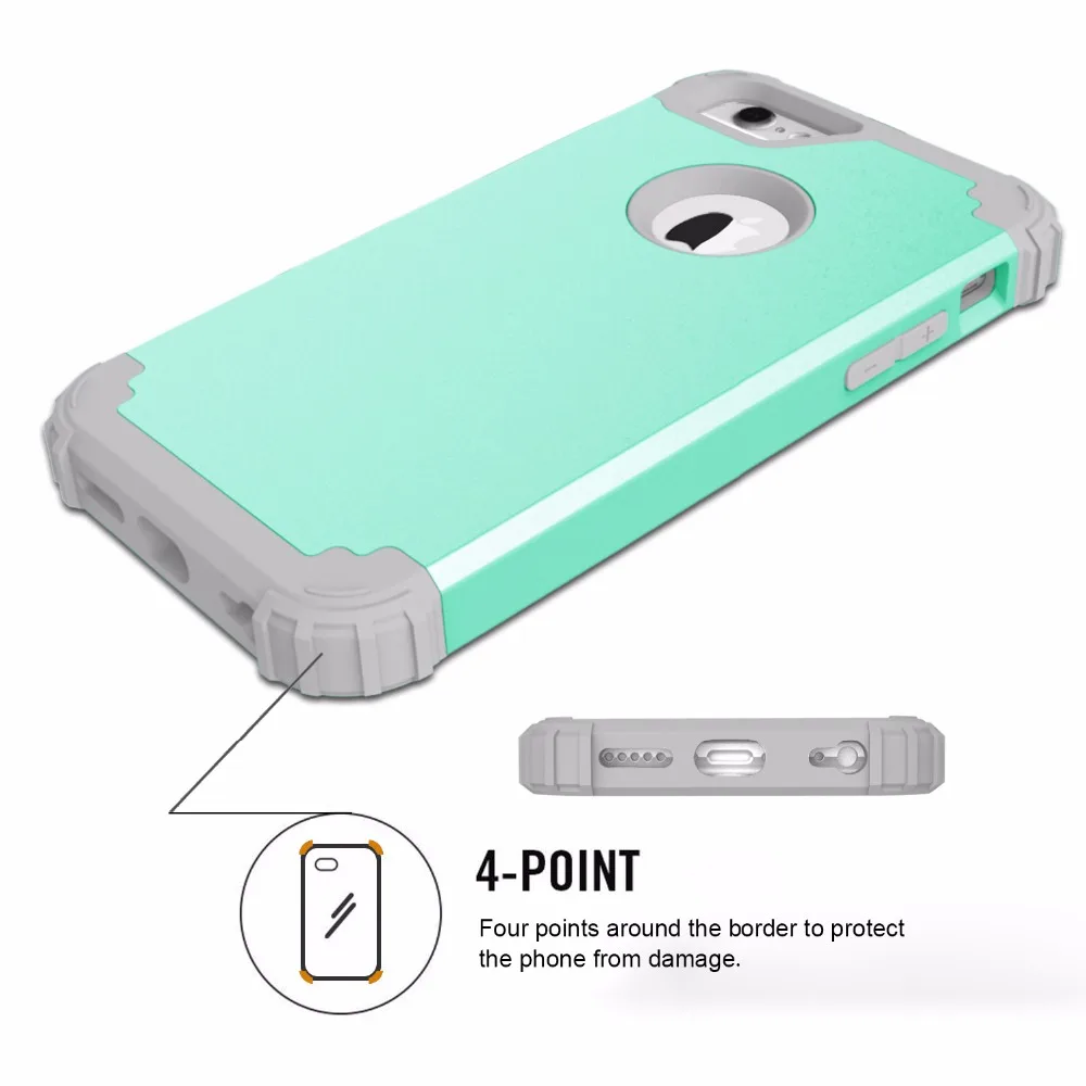 For Apple iPhone 6S Case 6 7 Plus 6S Plus Shockproof Protect Hybrid Hard Rubber Impact Armor Phone Cover Case For iPhone 7 