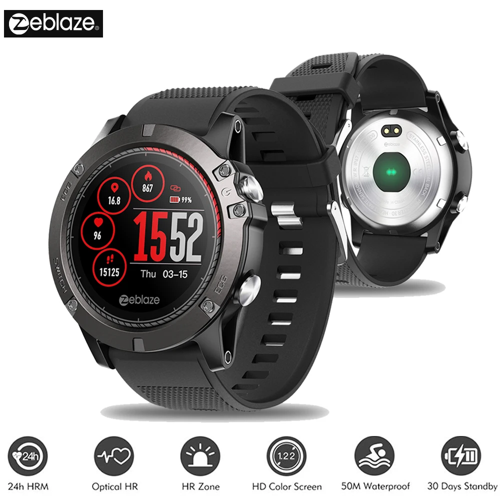Zeblaze VIBE 3 ЭКГ мгновенный по запросу цветной дисплей пульсометр мульти спортивные
