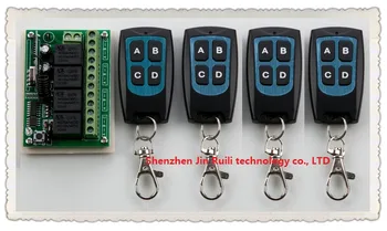 

DC 12V 10A 4CH RF Wireless Relay Remote Control Switch 315 MHZ /433 MHZ 4*Transmitter&1* Receiver for garage door / window /lamp