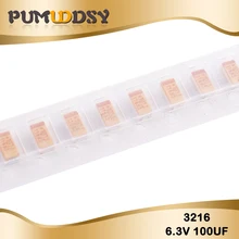 10 шт. в упаковке 3216 100 мкФ 6,3 V 107 107J Танталовый smd-конденсатор