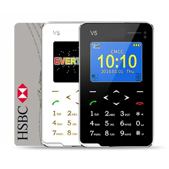 

New Item Ultra Thin AEKU V5 Card Phone Pocket Mini Phone Touch Keyboard Quad Band Multi languages Low Radiation Mini Phones