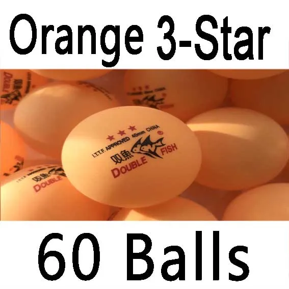 60x Double Fish 1star 2star 3star 40mm training Table Tennis Balls - Цвет: 3 star orange