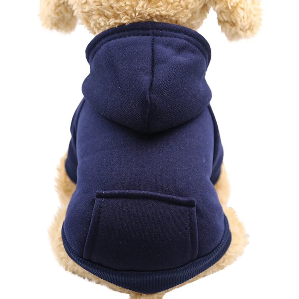 

Polyester Hoodied Solid Soft Sweatshirts With Pocket Pet Clothing dog clothes french bulldog Outfit Ropa Perro