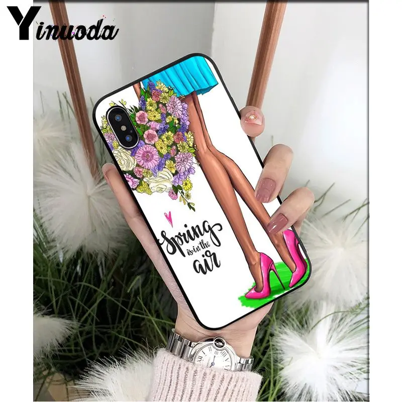 Yinuoda VOGUE, Рождественская Принцесса, девочка, босс, кофе, чехол для телефона Apple iPhone 8, 7, 6, 6S Plus, X, XS, MAX, 5, 5S, SE, XR, чехол