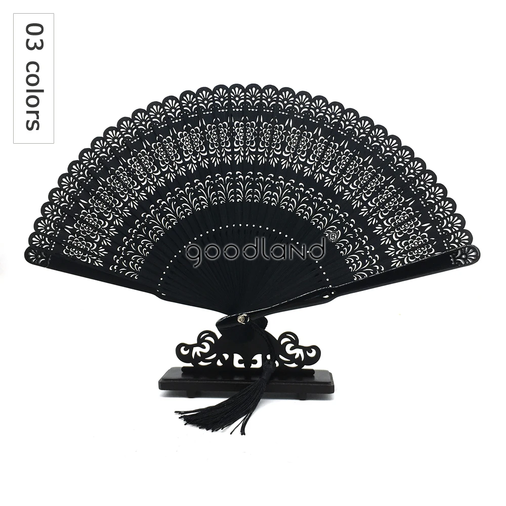 

Free Shipping 1pcs Flower Pattern Carved Chinese Bamboo Folding Hand Fan Home Decoration Wedding Favor