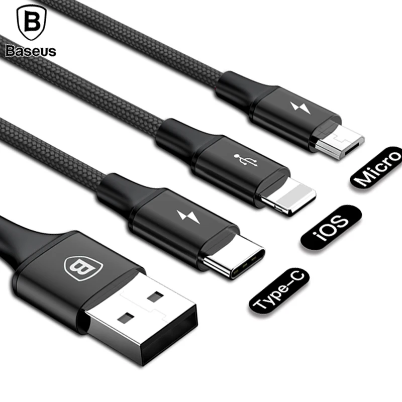 Baseus USB Charger Cable For iPhone X 5 6 7 8 Samsung S8 Note8 Xiaomi