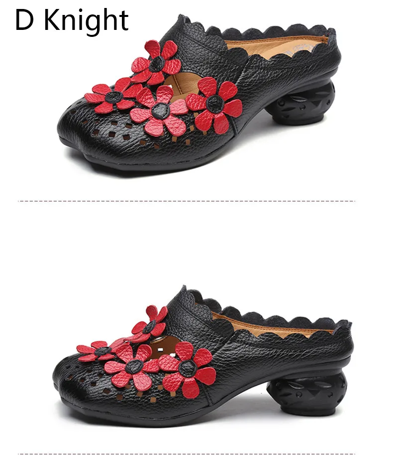 2018 New Summer Vintage High Platform Sandals Women Genuine Leather Slippers Retro Flower Strange Heels Slides Lady Sandal Shoes (4)
