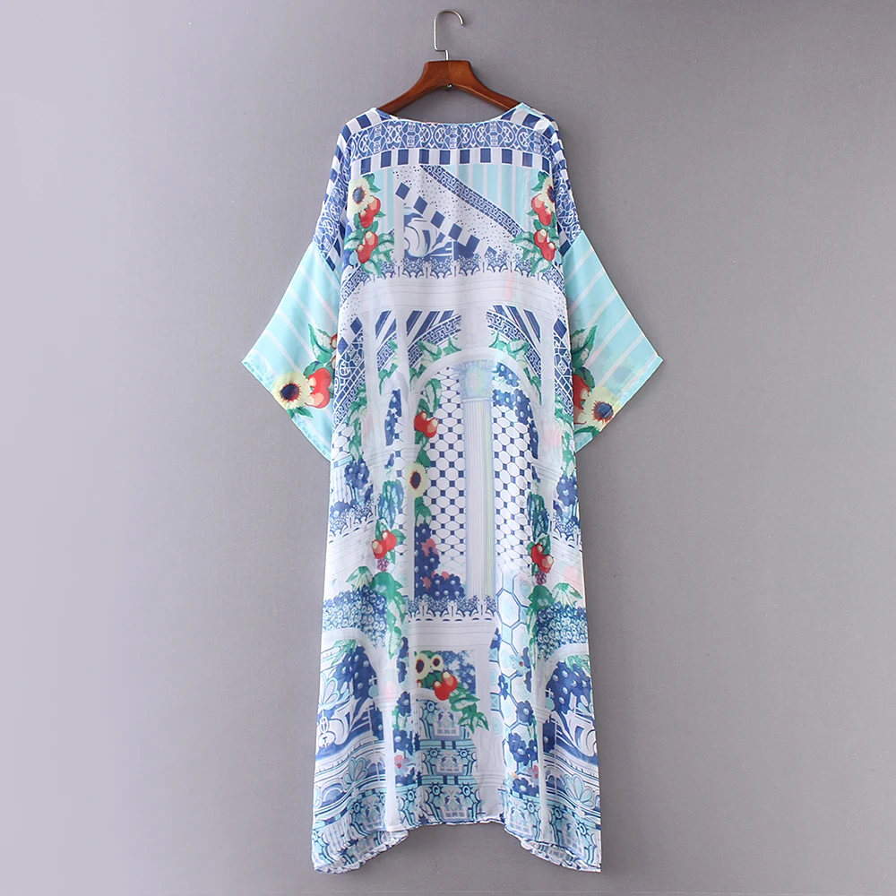 2018 New Woman Fringe Kimono Cardigan Women Long Sleeve Summer Cardigan Ethnic Boho Beach Long Cardigan Femme