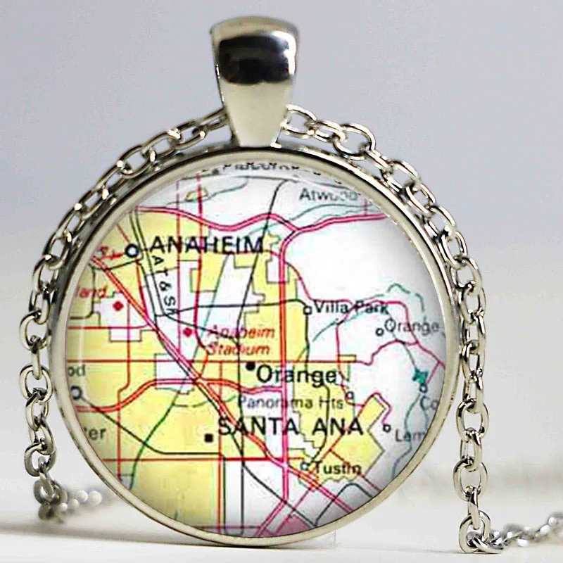 Santa Ana Anaheim California mapa collar, Santa Ana Orange County