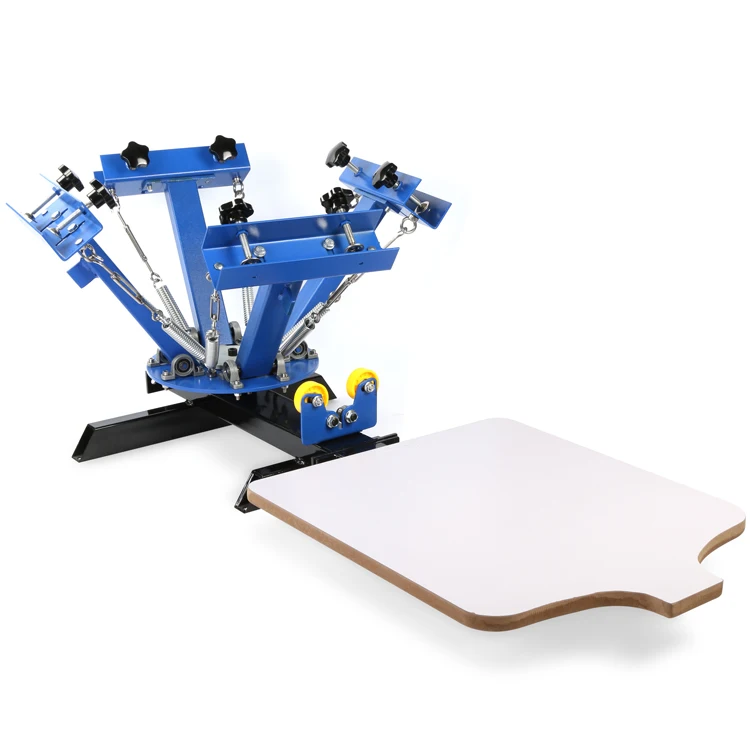 

China manufacturer 4 Color 1 Station Silk Screening Screenprint Press Screen Printing Machine
