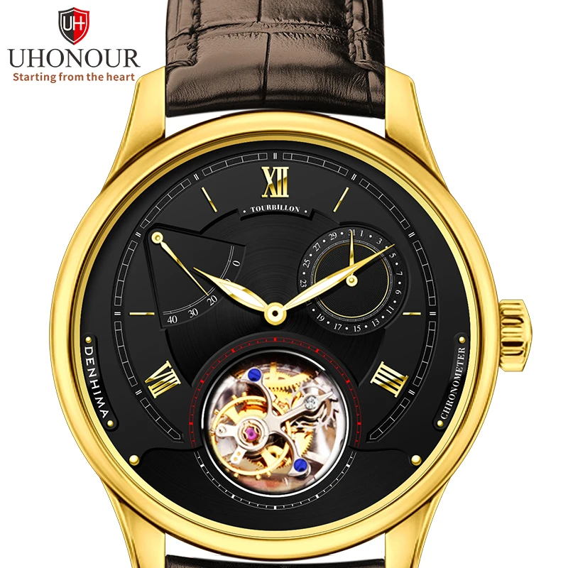 

Luxury High-end Switzerland Men's Tourbillon Watch Sapphire Dial Male Clock Man Mechanical Wrist Watches ST8007 Luminous Hands