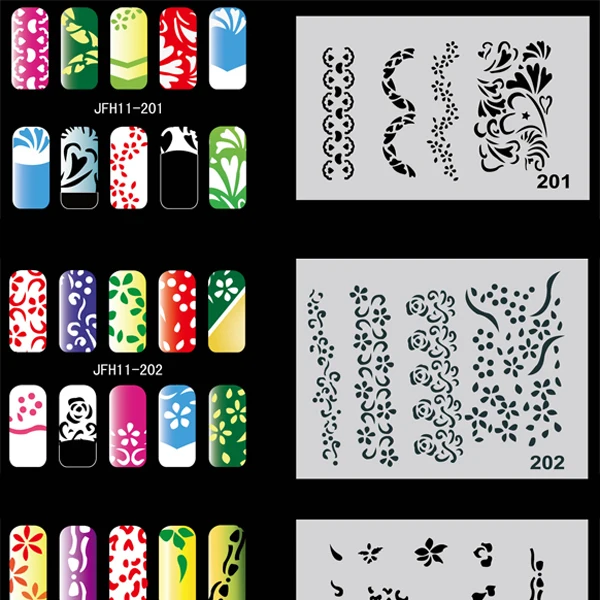 Airbrush Nail Art Stencil Set No.11, 260 Designsin Power Tool