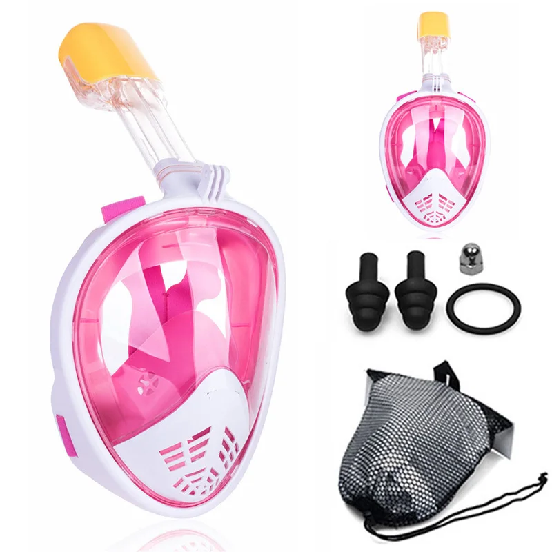 Для взрослых, начинающих, маска для подводного плавания, полное лицо, анти-туман, подводная трубка, маска, набор, маска для плавания для камеры Gopro(для близорукости - Цвет: 1-color 05