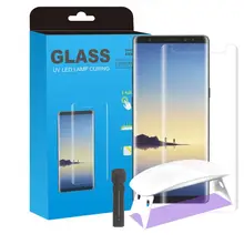 УФ-Клей протектор экрана для Samsung Galaxy S7 Edge S8 S9+ Plus Note8 Note 9 закаленное стекло полное покрытие 1 ультрафиолетовый свет