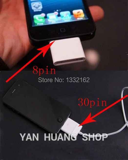 

1PCS 30pin To 8pin Adapter Charger And Sync Data for iPhone 4 To for iphone 5/5S/5C 6 7 8 Plus for 4 Mini 2 Air ios 7 8 9