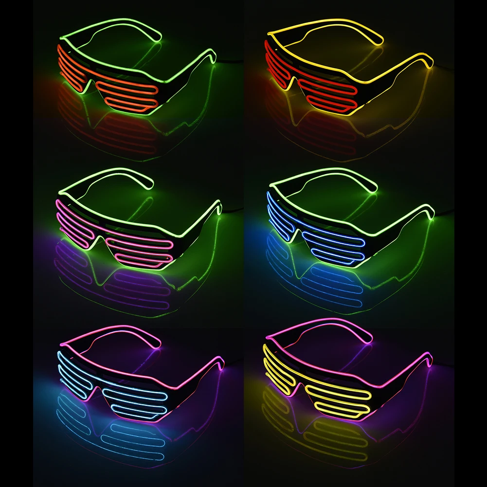 

Double-colored Flashing Eyeglass Party Wire LED Light Glasses Fluorescent Luminous Glowing Glasses Party Decorations Halloween