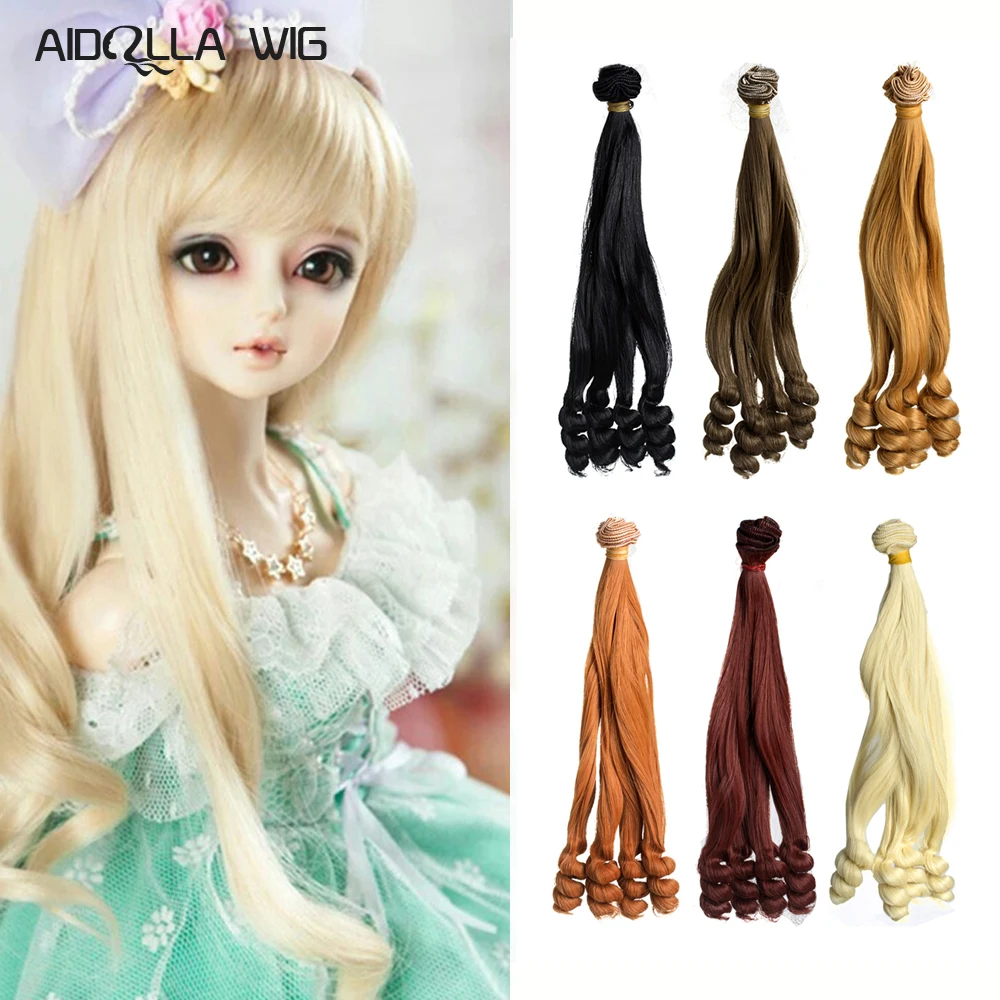 

Doll Accessories Dolls Wig Hair Extensions Pure Multicolour 15cm*100CM 1PC Wig Hair Piece for BJD/SD DIY Accessories Kids Toys
