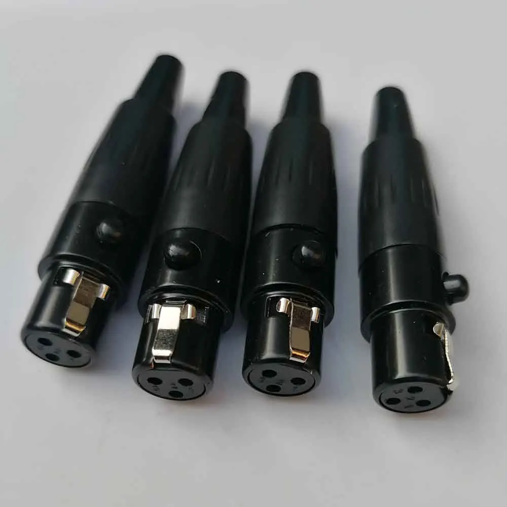 Высококачественный черный 5 шт./лот mini xlr 3 контактный гнездовой разъем для