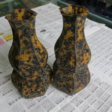 Редкий старый QingDynasty вазы в форме ястреба \ красиво вырезанный \ ремесленных \ украшения, gourd-shaped.a пара